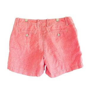 TOMMY BAHAMA Sea Glass Shorts 100% Linen Preppy Coral Pink Size 2